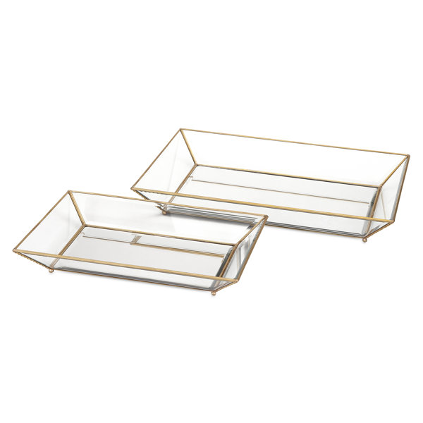 2 Piece Maison Decorative Glass Tray Set Joss & Main